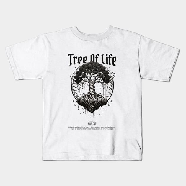 Tree of life wisdom Kids T-Shirt by HelixCreation